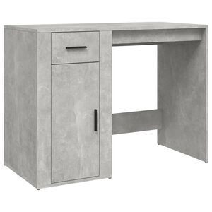 vidaXL Escritorio de madera contrachapada gris hormig&oacute;n 100x49x75 cm