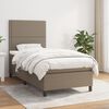 vidaXL Cama box spring con colch&oacute;n tela gris taupe 90x200 cm