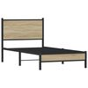 vidaXL Estructura de cama sin colch&oacute;n metal roble Sonoma 90x190 cm