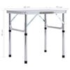 vidaXL Mesa de camping plegable aluminio blanco 60x45 cm