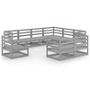 vidaXL Muebles de jard&iacute;n 9 piezas gris madera de pino maciza