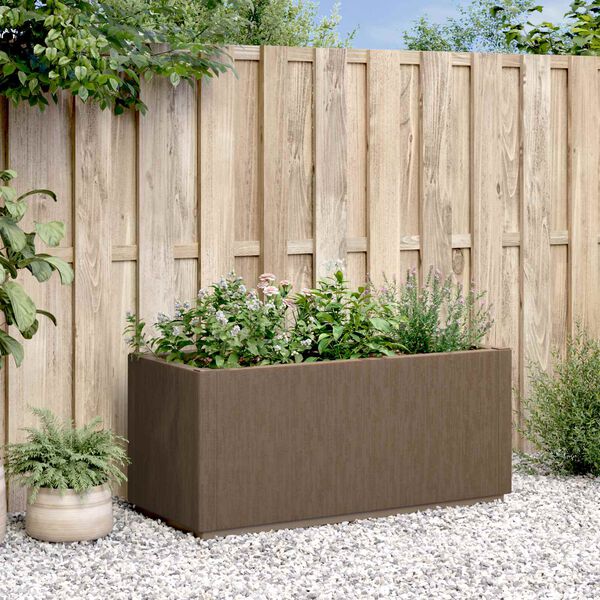 vidaXL Caja de Flores de Jard&iacute;n Marr&oacute;n 80 x 36 x 35 cm PP