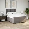 vidaXL Cama box spring con colch&oacute;n tela gris taupe 140x200 cm
