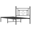 vidaXL Estructura cama sin colch&oacute;n con cabecero metal negro 90x200 cm