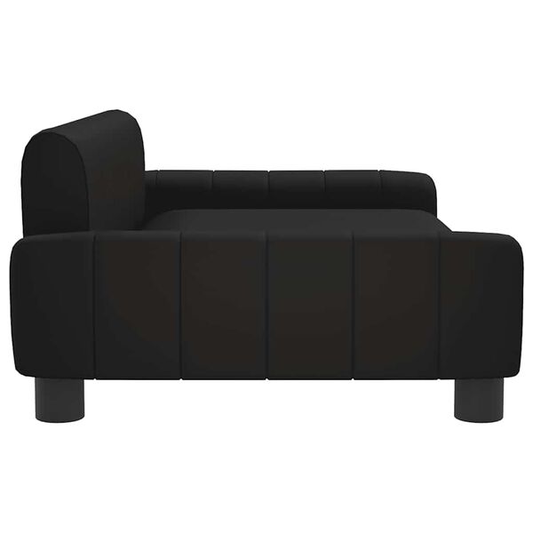 vidaXL Cama para perros de cuero sintético negra 90x53x30 cm