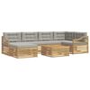 vidaXL Conjunto de sof&aacute;s de exterior 7 uds. Blanco y Gris Claro