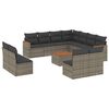 vidaXL Set de sof&aacute;s de jard&iacute;n 12 pzas con cojines rat&aacute;n sint&eacute;tico gris