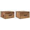 vidaXL Armario de Noche 2 pcs Madera vieja 35 x 35 x 20 cm