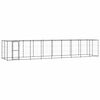 vidaXL Perrera de exterior de acero con techo 21,78 m&sup2;
