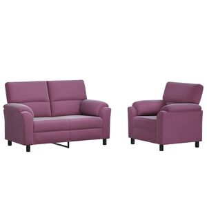 vidaXL Juego de Sof&aacute; 2 pcs Morado Terciopelo