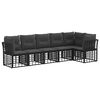 vidaXL Conjunto de sof&aacute;s de jard&iacute;n 6 pcs Negro rat&aacute;n sint&eacute;tico