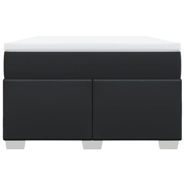 vidaXL Cama box spring con colch&oacute;n cuero sint&eacute;tico negro 120x190 cm