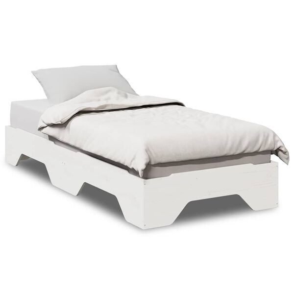 vidaXL Estructura de cama sin colchón apilable blanca 75x190 cm