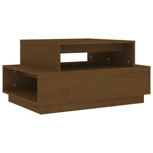 vidaXL Mesa de centro madera maciza de pino marrón miel 80x55x40,5 cm