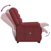 vidaXL Sillón de masaje elevable cuero sintético rojo tinto