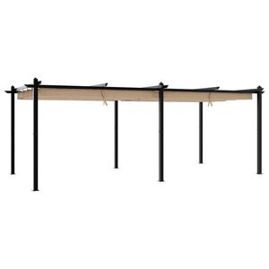 vidaXL Cenador de jard&iacute;n con techo retr&aacute;ctil taupe 3x6 m