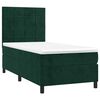 vidaXL Cama box spring colch&oacute;n y LED terciopelo verde oscuro 90x200 cm