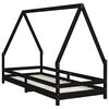 vidaXL Estructura de cama para ni&ntilde;os madera de pino negro 80x200 cm