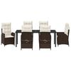vidaXL Conjunto de Comedor de Jard&iacute;n 7 pcs Marr&oacute;n rat&aacute;n sint&eacute;tico