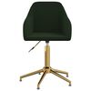 vidaXL Silla de comedor giratoria de terciopelo verde oscuro