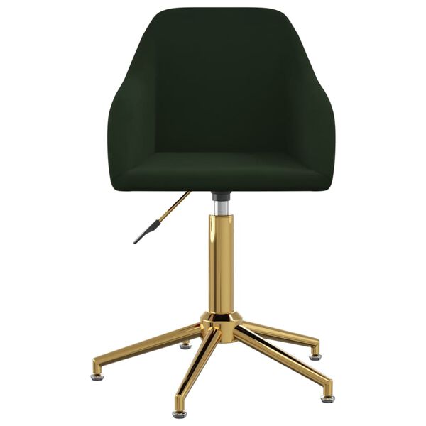 vidaXL Silla de comedor giratoria de terciopelo verde oscuro
