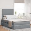 vidaXL Cama con almacenamiento y colch&oacute;n Gris Claro 120 x 190 cm tela