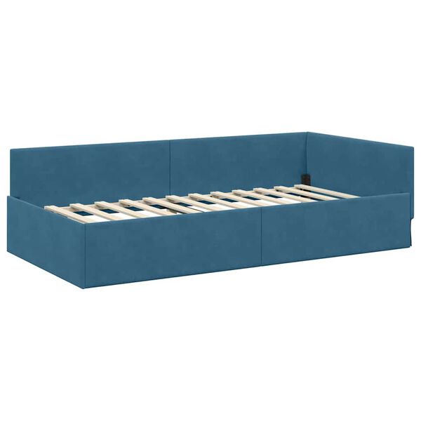 vidaXL Estructura de cama en esquina Azul 100 cm x 200 cm Terciopelo
