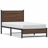 vidaXL Estructura de cama sin colchón metal marrón roble 90x200 cm