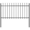 vidaXL Valla de jard&iacute;n con punta de lanza de acero 181x100 cm negra