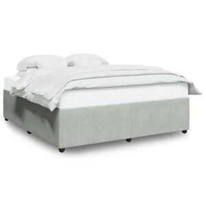 vidaXL Estructura de cama sin colch&oacute;n terciopelo gris claro 180x200 cm