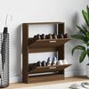 vidaXL Mueble zapatero madera contrachapada marr&oacute;n roble 59x17x81 cm
