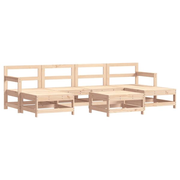 vidaXL Juego de muebles de jardín 7 piezas madera maciza de pino