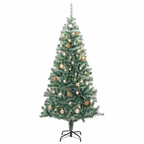 vidaXL Árbol de Navidad artificial con 300 LED bolas y nieve 180 cm