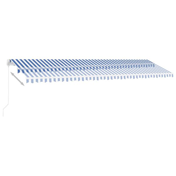 vidaXL Toldo de pie retráctil manual azul y blanco 600x300 cm