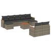 vidaXL Set de sof&aacute;s de jard&iacute;n 10 pzas con cojines rat&aacute;n sint&eacute;tico gris