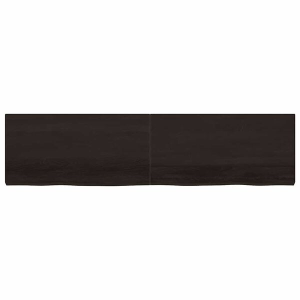 vidaXL Estante pared madera roble tratada marr&oacute;n oscuro 200x50x(2-6)cm