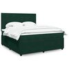 vidaXL Cama box spring con colch&oacute;n terciopelo verde oscuro 180x200 cm