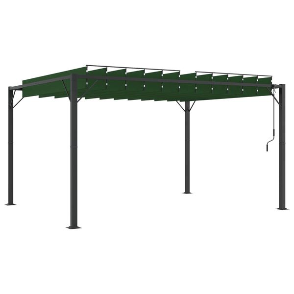 vidaXL Gazebo con techo ajustable Verde 3 x 4 x 2,14 m Tela y Aluminio