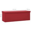 vidaXL Banco con almacenaje plegable rojo vino tinto PVC
