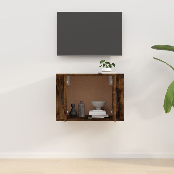 vidaXL Mueble para TV de pared roble ahumado 57x34,5x40 cm