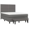 vidaXL Cama box spring con colch&oacute;n cuero sint&eacute;tico gris 140x200 cm
