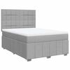 vidaXL Cama box spring con colch&oacute;n tela gris claro 140x200 cm