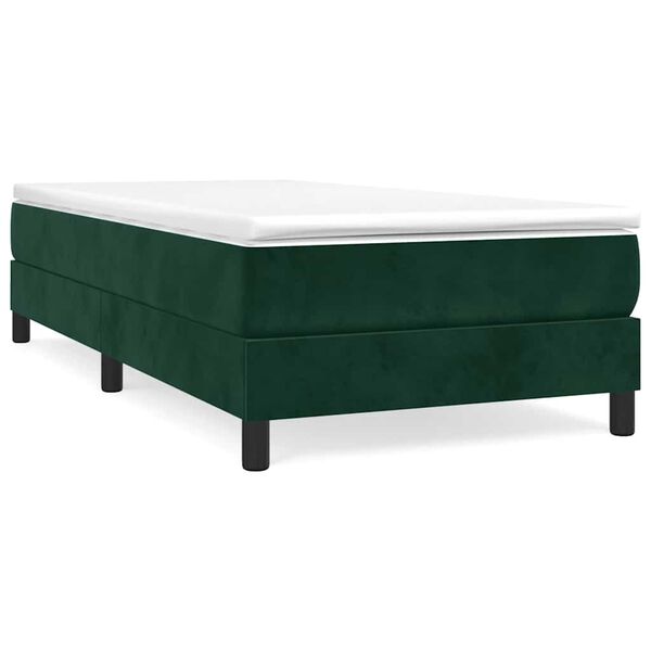vidaXL Estructura de cama con somier terciopelo verde oscuro 90x200cm