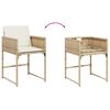 vidaXL Set comedor de jard&iacute;n 11 pzas con cojines rat&aacute;n sint&eacute;tico beige