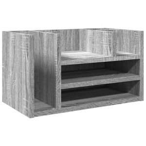 vidaXL Organizador escritorio madera ingenier&iacute;a gris 44,5x24x25 cm