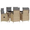 vidaXL Juego de comedor para exteriores 7 pcs Beige y Gris Claro