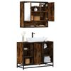 vidaXL Set de muebles baño 2 pzas madera contrachapada roble ahumado