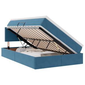 vidaXL Cama con almacenamiento y LED Azul Oscuro 120 x 200 cm