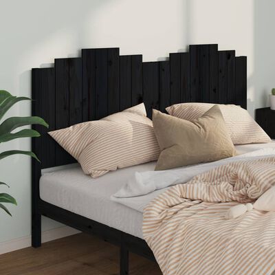 vidaXL Cabecero de cama madera maciza de pino negro 186x4x110 cm