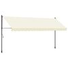 vidaXL Toldo retr&aacute;ctil de tela y acero crema 400x150 cm